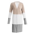 thumbnail image 4 of CEHVOM Cardigan à Rayures à Manches Longues pour Femmes, Manteaux/blouse à Poches pour Dames, 4 of 5