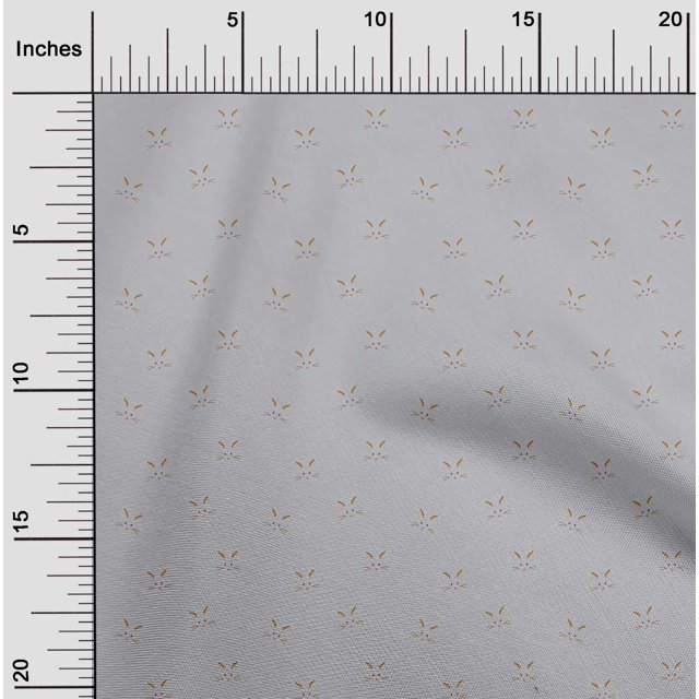 oneOone Georgette Viscose Fabric Cat Face Animal Fabric Prints by Yard 42 Inch Wide