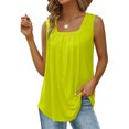 thumbnail image 4 of Birdeem T-Shirt Mode Femme Couleur Unie Col Carré Confortable Ample Sans Manches Blouse Décontractée, 4 of 6