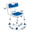 thumbnail image 4 of PCP Siège de Sécurité pour Chaise de Douche, Hauteur Réglable, Traction de Prise de Stabilité, Aide Spa de Qualité Médicale pour Aînés, Soutien à la Récupération de Mobilité, Blanc/bleu, 4 of 10