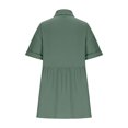 thumbnail image 4 of Pisexur Robes Femmes Belle Robe d'Été pour Femmes Décontractée Sans Manches à Col Rond à Lacets Robe Plissée Vert,P, 4 of 9