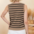 thumbnail image 4 of LOVZFMLL Camisoles pour Femmes Cardigan Décontracté Ample à Boutons Chandail à Rayures à Col en V, 4 of 7