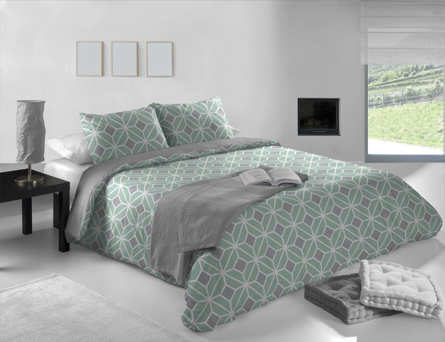Ensemble de housse de couette 3 pièces Komet de Gouchee Home – Coton percale et certifié OEKO-TEX – Comprend une housse de couette et des taies d'oreiller