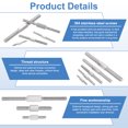 thumbnail image 4 of M8x80mm Double End Threaded Stud Screw, 3pcs 304 Stainless Steel Hex Bolt, 4 of 7