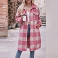 thumbnail image 4 of Pompotops Women's Fashion Loose Plaid Printed Hatless Jacket Tops Clearance, 4 of 8