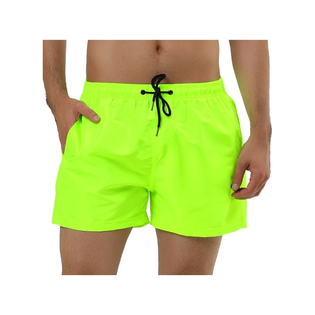 INSPIRE CHIC Men's Quick Dry Swim Trunks Lightweight Polyester Board Shorts with Mesh Lining 30 Light Green