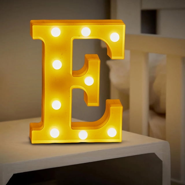 TopLLC Christmas Decor LED Letter Lights Sign Light Up For Home Party Wedding Decoration Light Up Letters Alphabet Letter Sign Battery Powered For Christmas Birthday Party Decoration warning light