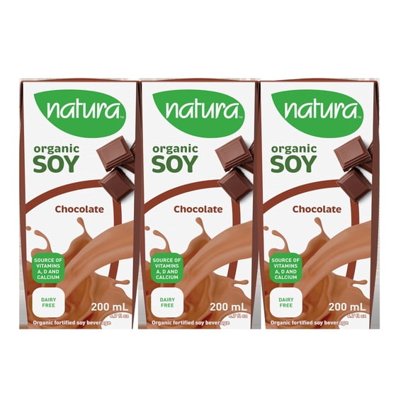 Natura, Mini Organic, Chocolate Soy Beverage, 200ml, 3-pack