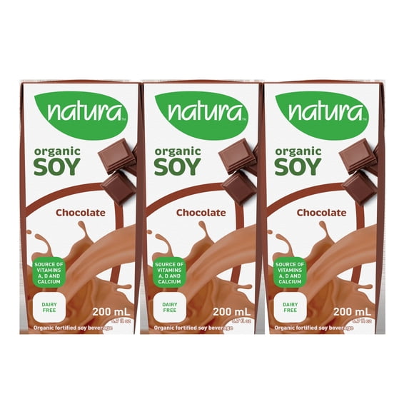 Natura, Mini Organic, Chocolate Soy Beverage, 200ml, 3-pack