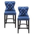 thumbnail image 3 of Ley Counter Stool in Black Velvet, Vintage Stool, Velvet Upholstered Stool, Island Counter - Set 2, 3 of 4