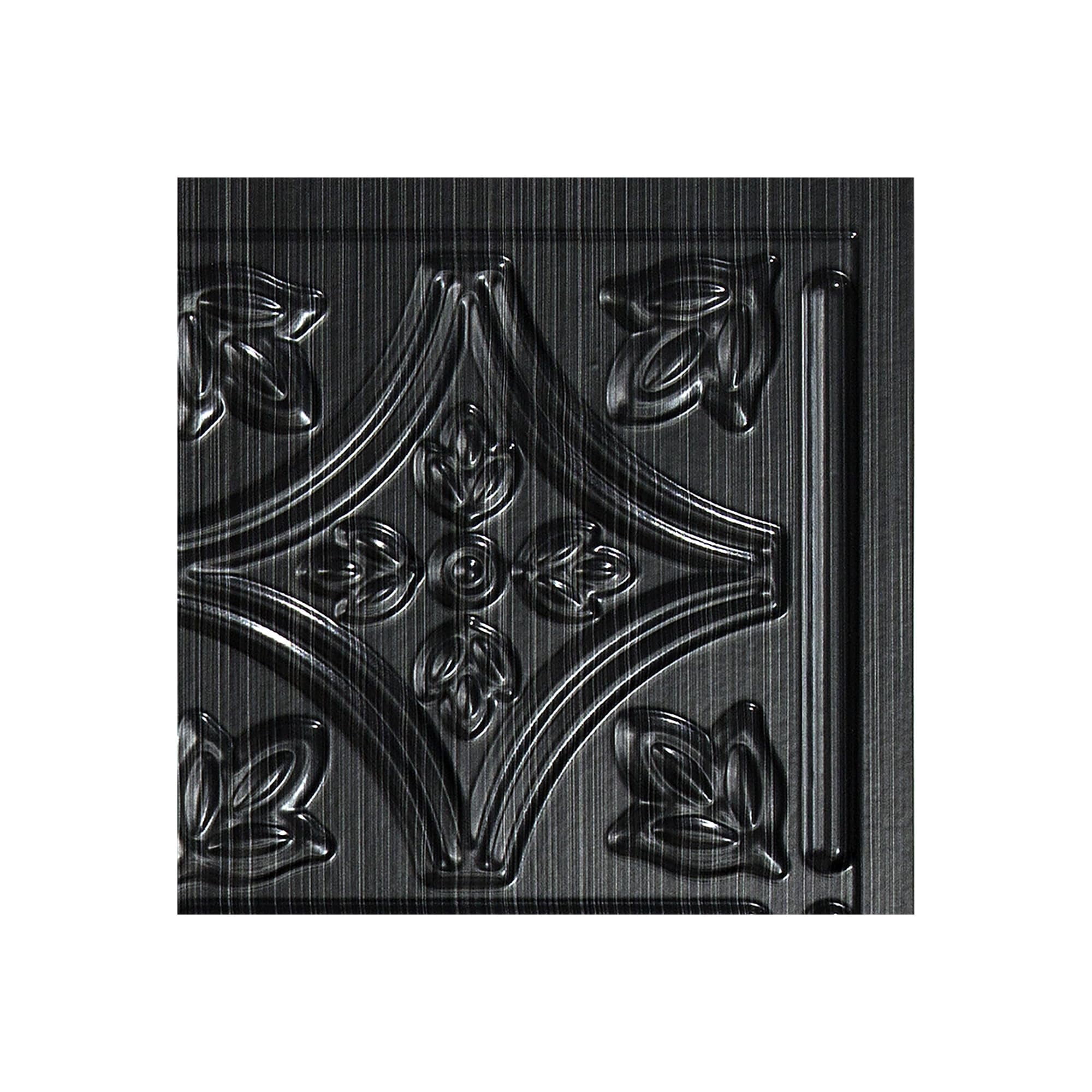 FASÄDE Traditional Style/Pattern 1 Decorative Vinyl Backsplash Panel in Brushed Onyx (6X6 Inch Sample)