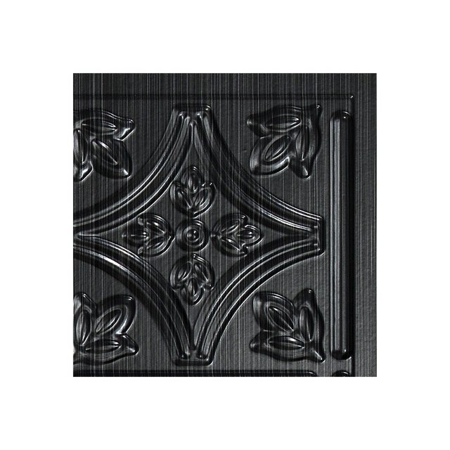 FASÄDE Traditional Style/Pattern 1 Decorative Vinyl Backsplash Panel in Brushed Onyx (6X6 Inch Sample)