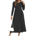thumbnail image 4 of Gspmoly Robes Grande Taille pour Femmes aux Formes, Robe à Manches Courtes pour Femmes à Col Rond, Mode, Couleur Unie, Taille Haute et Fente à la Cheville, Robe à Col en V, Robes Formelles pour Femmes jusqu'à 70 % de Rabais, 4 of 6