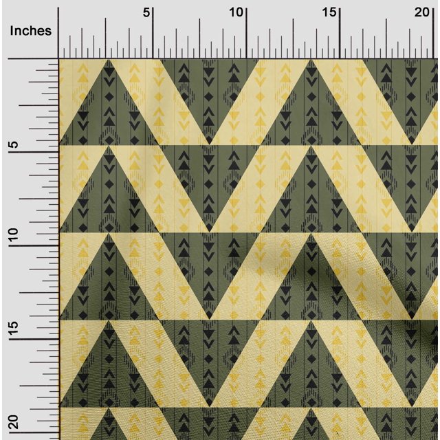 oneOone Cotton Silk Fabric Stripe|Diamond & Triangle Geometric Print Fabric BTY 42 Inch Wide