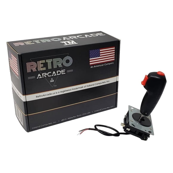 Arcade Joystick à Manche de Vol, Joystick à Huit Sens avec Deux Boutons de Feu et Prise Ferme