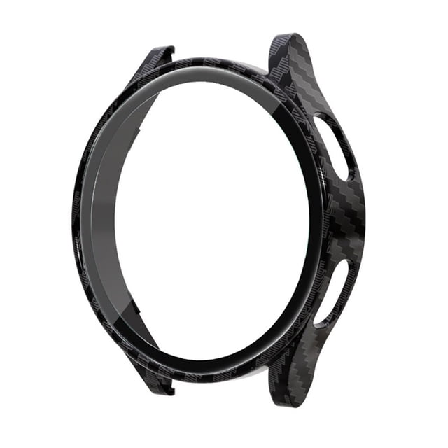 Case Cover Fit for Samsung Galaxy Watch 4 40mm 44mm,Glass Screen Protector Accessories PC All-Around Anti-fall Bumper Cover, Smart Watch Protective Case for Men Women -Carbon Black