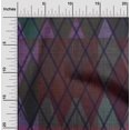 thumbnail image 2 of oneOone Rayon Dark Magenta Fabric Argyle Craft Projects Decor Fabric Printed By The Yard 56 Inch Wide, 2 of 4