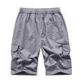 thumbnail image 3 of Plus Size Summer Pants Mens Summer Outdoors Casual Overalls Plus Size Have Pockets Drawstring Sport Shorts Pants Plus Size Overall Shorts, 3 of 6