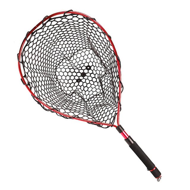 S SERENABLE Filet de Débarquement de Pêche Extensible Manche en EVA Filet de Pêche pour Bar Crevettes Saumon Rouge