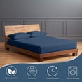 thumbnail image 2 of Real 1000 Thread Count RV Short King Size Sheets 100% Egyptian Cotton 4 PC Sheet Set, Luxurious Bedsheet Sets Soft Silky Sateen Weave, Fits Upto 10 Inch Deep Pocket Mattress - Mediterranean Blue, 2 of 7