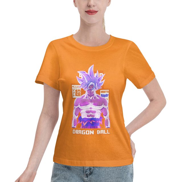 T-Shirt Basique à Manches Courtes pour Femmes Super Saiyan