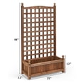 thumbnail image 2 of Costway Solid Wood Planter Box with Trellis Weather-Resistant Outdoor 25''x11''x48'', 2 of 10