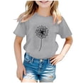 thumbnail image 1 of Kcodviy Enfants Garçons Filles Camisole Décontractée avec Soutien-Gorge Intégré Imprimé Pissenlit Col Ras du Cou Chandails Sans Bretelles pour Filles T-Shirt à Manches Courtes Haut, 1 of 4