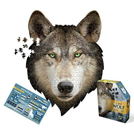 Madd Capp Puzzles - I AM Wolf - 550 pieces - Animal Shaped Jigsaw Puzzle