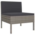 thumbnail image 4 of vidaXL 6 Piece Garden Lounge Set with Cushions Poly Rattan Grey, 4 of 8