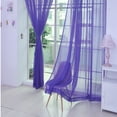 thumbnail image 1 of Riforla 1 PCS Pure Color Tulle Door Window Curtain Drape Panel Sheer Scarf Valances Curtain Purple, 1 of 1