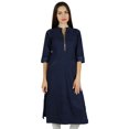 thumbnail image 1 of Bimba Kurta Kurti Tendance en Coton pour Femmes Tunique à Manches 3/4 avec Poches Blouse, 1 of 9