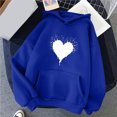 thumbnail image 4 of XZNGL Womens Comfortable Sweater Heart Pattern Printed Womens Hooded Pocket Drawstring Sweater, 4 of 4
