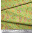 thumbnail image 4 of Soimoi Green Heavy Canvas Fabric Mandala & Paisley Printed Fabric 1 Yard 58 Inch Wide, 4 of 4