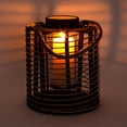 thumbnail image 4 of Truu Design, Cylindrical Rattan and Wooden Lantern, 4 of 4