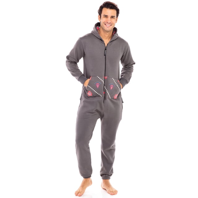 Combinaison de Pyjama Unisexe pour Hommes Adultes une Pièce Sans Pieds