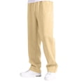 thumbnail image 3 of Kcodviy Mens Fleece Lined Sweatpants Gift Wide Straight Leg Pants Elastic Pants for Men Trouser Bottom Sweatpants Joggers Pants Open for Men Workout High Waisted Yoga Fuzzy House Pants with Pockets, 3 of 9