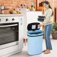 thumbnail image 2 of 13 Gallon Kitchen Trash Can Automatic Stainless-Steel Garbage Can with Touch-Free & Motion Sensor, Anti-Fingerprint Mute Designed Brushed Waste Bin for Home, Blue, 2 of 10