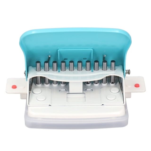 Coil Book Hole Puncher, Clamshell Plastic Tray Portable Effortless All Metal Lacquered Body 10 Sheets Capacity Paper Binding Machine for A4 A5 A6 A7 for Desk