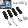 thumbnail image 4 of Arthritic Hands Adaptive Utensil, Wear Resistant Weighted Silverware Black Handle Stable  for Home Hospital, 4 of 7