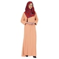 thumbnail image 2 of Bimba Islamic Clothes For Women Long Prayer Robe Maxi W/ Printed Hijab Rayon Abaya Front Button Muslim Dress, 2 of 7