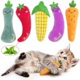 thumbnail image 2 of Christmas - themed Soft Plush Vegetable - Shaped Interactive Cat Toys, 2 of 6
