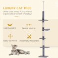 thumbnail image 3 of 5-Tier Grey Cat Climbing Tree & Activity Center - Floor to Ceiling Cat Tower with Scratching Post - 90.5" Adjustable Height for Living Room & Bedroom Play, 3 of 7
