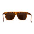thumbnail image 2 of Mens Classic Flat Top Oversize Gangster Rectangle Plastic Sunglasses Tortoise Brown, 2 of 4