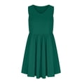 thumbnail image 4 of Pisexur Robes pour Femmes Mode Col en V Sans Manches Mini Robe Tunique Décontractée Robe d'Été Basique Couleur Unie Mode Taille Haute Robe de Plage avec Poches, 4 of 5