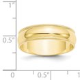 thumbnail image 4 of Bague Demi-Ronde en Or Jaune 10K 6 mm Légère à Grain de Mil Taille 10, 4 of 4