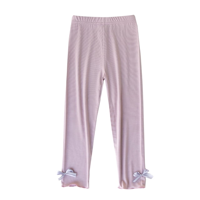 MeetoTime Leggings Légers pour Tout-Petits Enfants Filles Extensibles Confortables en Coton Taille Haute Leggings