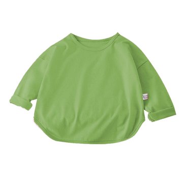 Yuyuzo Vêtements pour Bébés Filles et Garçons Col Ras du Cou Manches Longues Coton Doux Confortable Nouveau-Né Décontracté Hauts de Couleur Unie