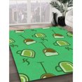 thumbnail image 3 of Ahgly Company Tapis d'Intérieur Lavable en Machine Carré Transitionnel Vert Néon, 3 Pieds Carré, 3 of 7