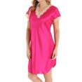 thumbnail image 2 of Robe de Nuit Charmeuse Charmante pour Femmes Shadowline 4503 (Fuchsia S), 2 of 4