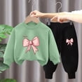 thumbnail image 3 of Pisexur Ensemble 2 Pcs pour Bébé Filles Garçons Automne Hiver Mode Décontractée Polaire Manches Longues Col Rond Chandails en Molleton et Pantalons Vêtements de Détente Imprimé Mignon Ensemble de Survêtement pour Enfants 3-8 Ans, 3 of 4